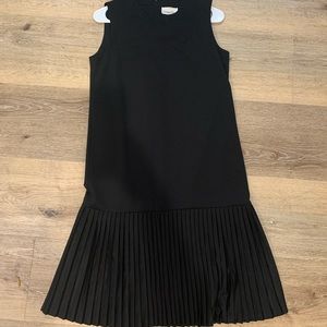 SOLD Vintage Top layer black pleated sleeveless dress